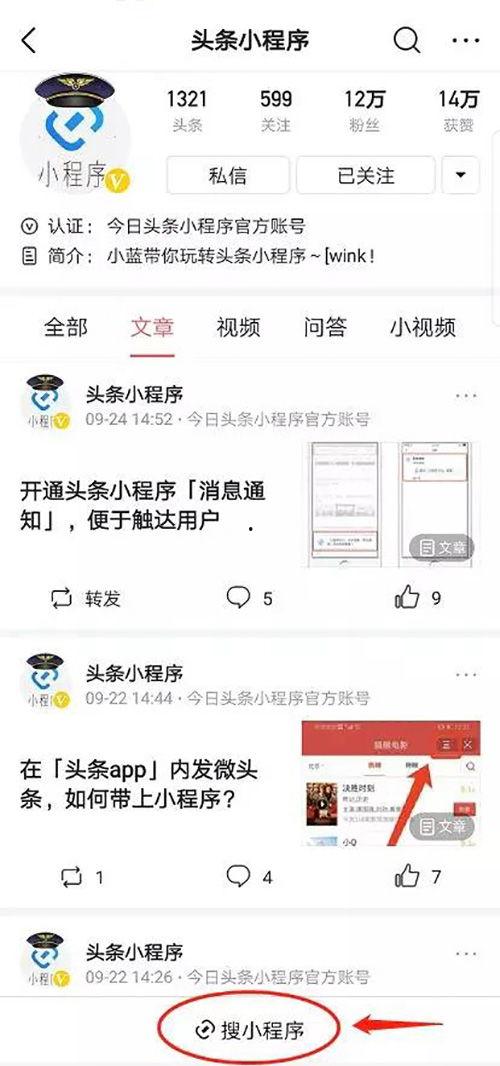 头条可以关注小程序吗吗